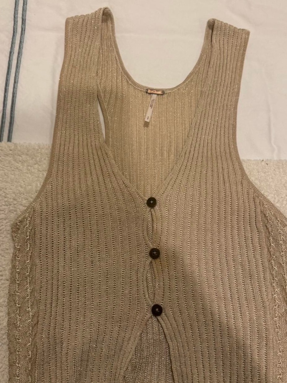 Free people gold knit top